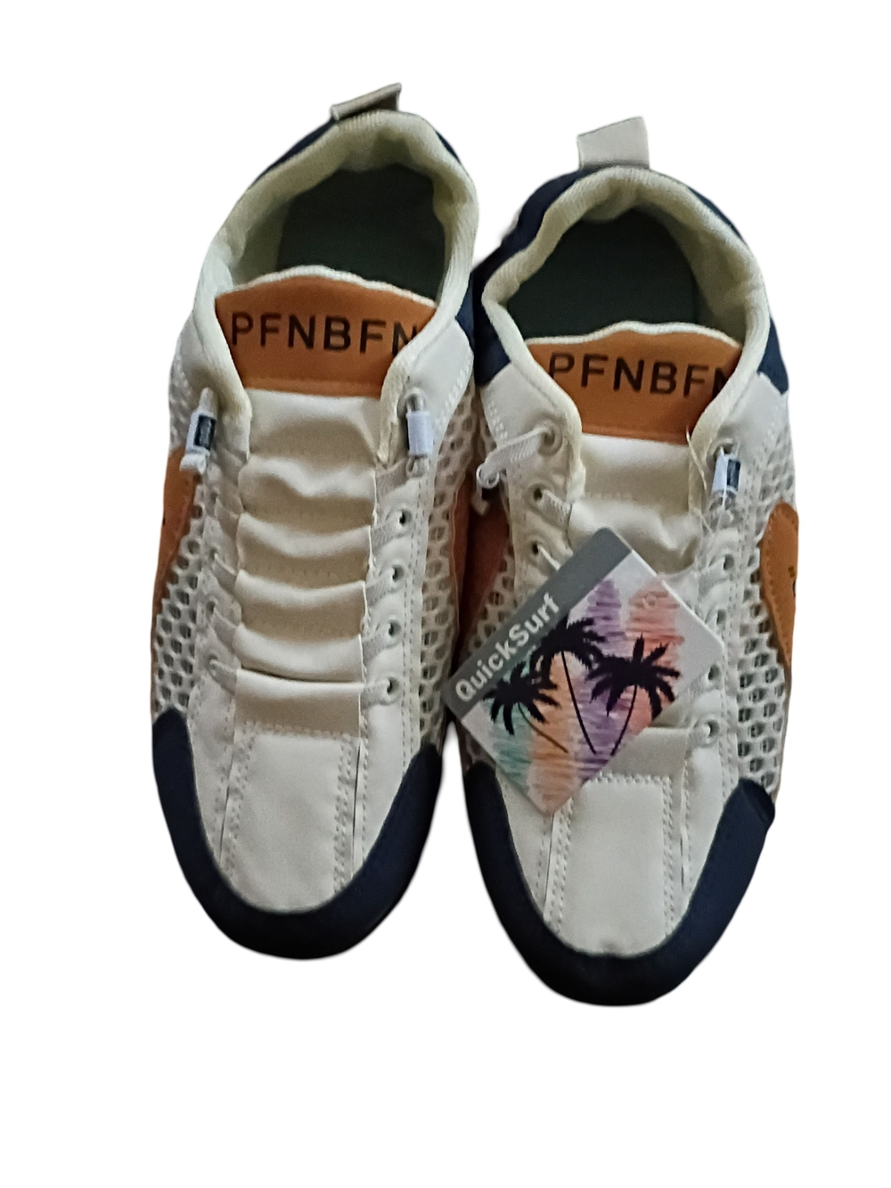 Men's Casual White and Navy Sneakers